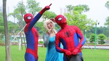 Spiderman & Frozen Elsa w_ Anna, Batman, Captain and Joker Prank - Fun Superheroes IRL Collection 2015