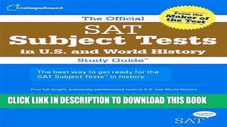 Collection Book The Official SAT Subject Tests in U.S.   World History Study Guide (Official Sat