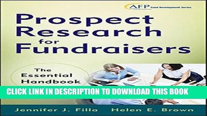 [PDF] Prospect Research for Fundraisers: The Essential Handbook Full Colection