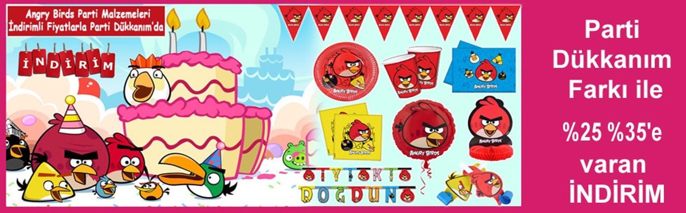 Angry Birds Parti Malzemeleri | Angry Birds Doğum Günü Süsleri Fiyatı Parti Dükkanım