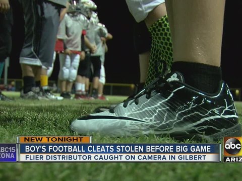 Robber caught on camera stealing cleats from a Gilbert home