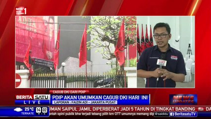 Suasana Kantor DPP PDI Perjuangan Menjelang Pengumuman Cagub DKI