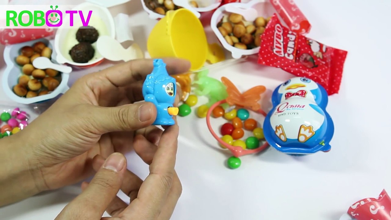 Vui với đồ chơi trẻ em bóc trứng Chim cánh cụt & trứng Socola Kinder và trứng người nhện Cartoons