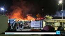 Greece: Migrants flee burning camp on Lesbos island