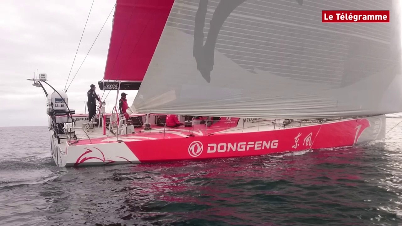 Voile. Le VOR 65 "Dongfeng" en entraînement en Bretagne
