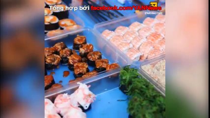 Những tín đồ món sushi chắc hẳn sẽ chết mê vì đoạn clip này