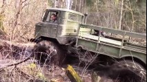 OFF Road Trucks 6x6 Ultimate Mudding in Siberia Army Trucks ZIL131 vs GAZ66