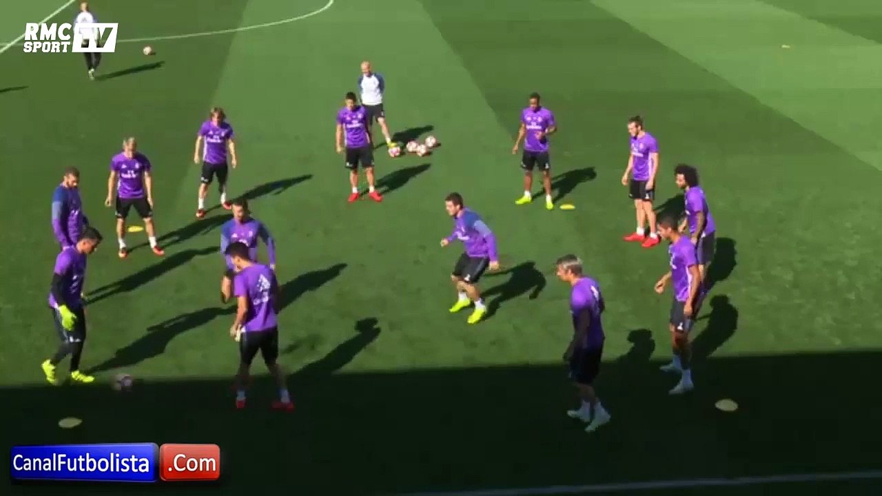 Real : Enzo Zidane réussit un joli dribble sur Ronaldo pendant un toro