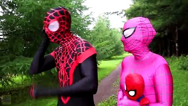 Frozen Elsa EATS SPIDERMAN! w-_ Pink Spidergirl Maleficent Poison Ivy Anna Funny Superhero Video