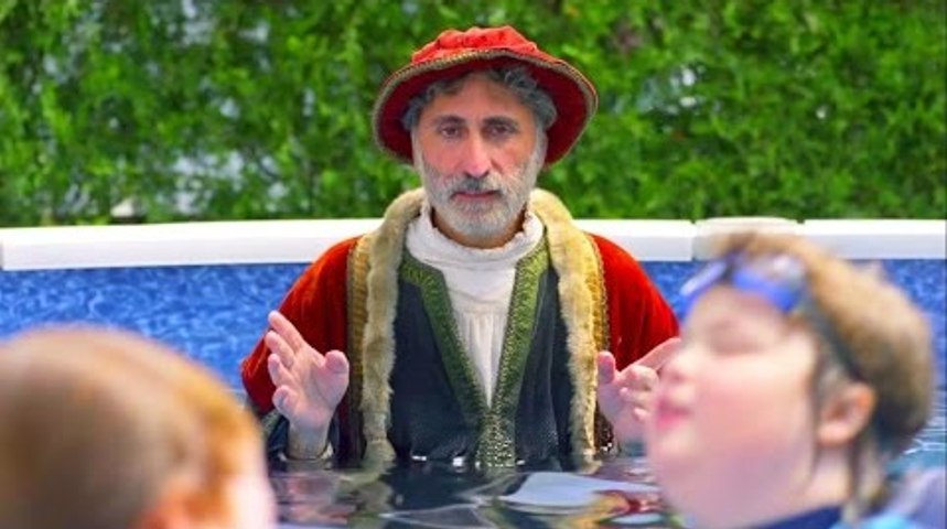 Kids playing Marco Polo with Marco Polo