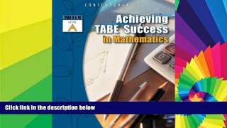 Big Deals  Achieving TABE Success In Mathematics, Level A Workbook (Achieving TABE Success for