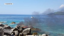 Himarë, digjet skafi në det. Shpëtohen dy personat në bord - Top Channel Albania - News - Lajme