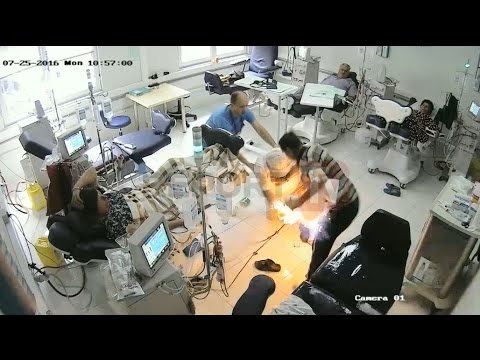 Report TV - 3 Viktima, vdes dhe autori i zjarrvënies te Spitali Amerikan , ja video e ngjarjes