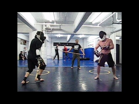 Eric VS Andre - Single Stick Sparring - April - 2009