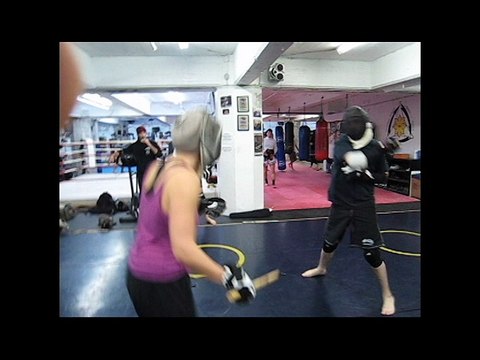 Alistair vs New Girl -Single Stick Sparring - Feburary 4 - 2010