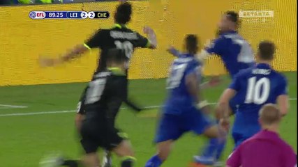 Leicester v Chelsea 2-4 / Wasilewski red card after punching Costa HD