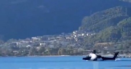 Yunanlar Tatbikatta Rezil Oldu, Helikopter Denize Çakıldı
