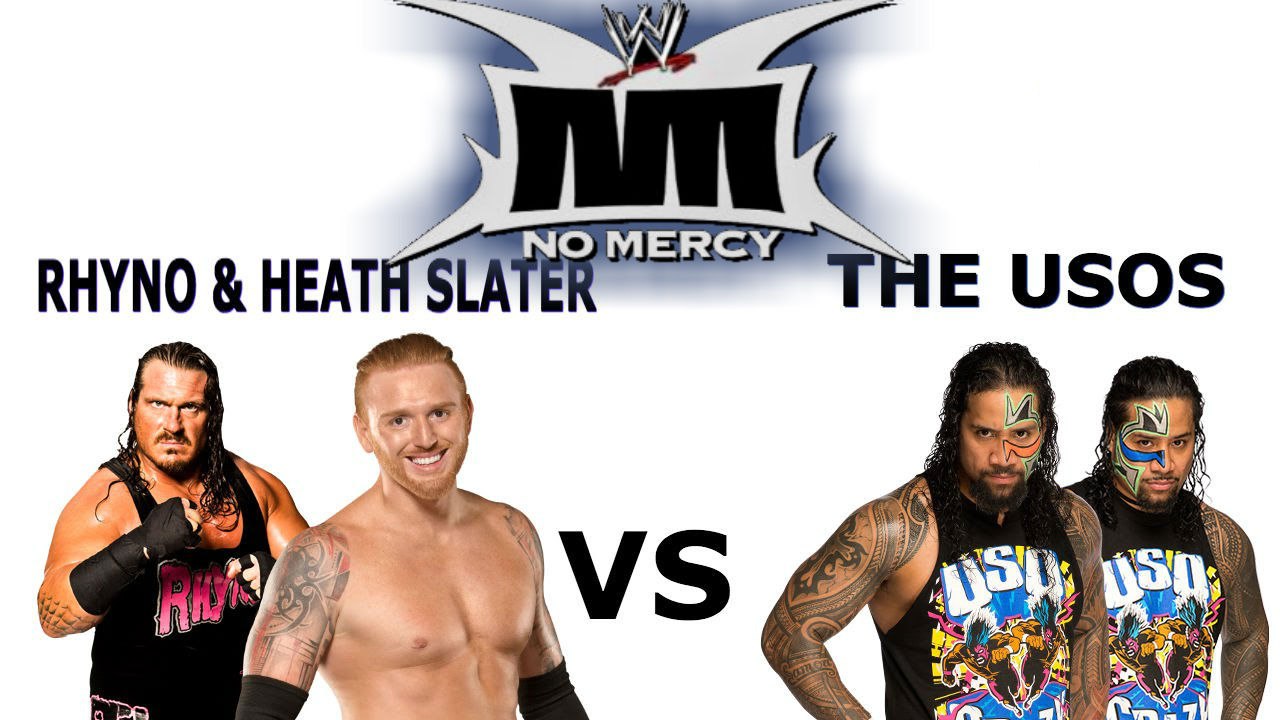 SMACKDOWN NO MERCY Rhyno & Heath Slater vs The Usos Tag Championship Match | WWE 2K16