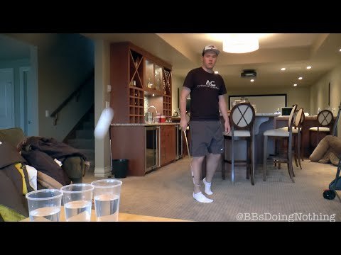 Guy Nails Beer Pong Trick Shots With Golf Club