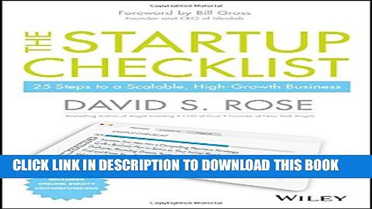 [PDF] The Startup Checklist: 25 Steps to a Scalable, High-Growth Business Popular Colection