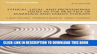 New Book Ethical, Legal, and Professional Issues in the Practice of Marriage and Family Therapy