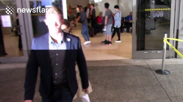 Actress Natalie Portman arrives at LAX Airport in Los Angeles