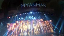 Đại diện Myanmar bị trượt chân khi trình diễn