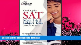 FAVORITE BOOK  Cracking the SAT Math 1   2 Subject Tests, 2009-2010 Edition (College Test