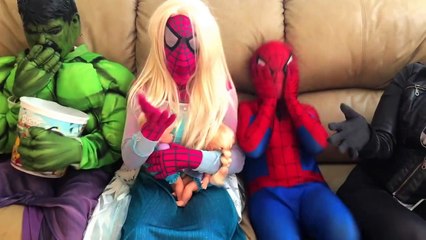 Spiderman vs Pink Spidergirl Frozen Elsa vs Joker Talent Show Disaster - Superhero Team-RTnURVGLzA4