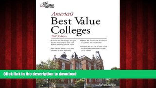 READ THE NEW BOOK America s Best Value Colleges, 2007 Edition (College Admissions Guides) READ NOW