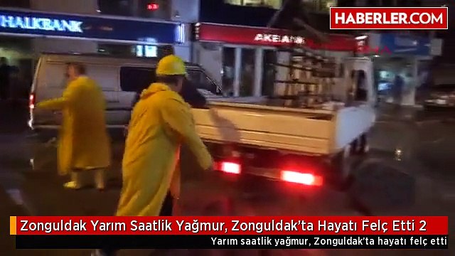Zonguldak Yarım Saatlik Yağmur, Zonguldak'ta Hayatı Felç Etti 2