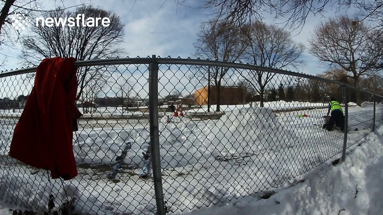 Man skis straight into fence