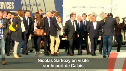 Nicolas Sarkozy en visite au port de Calais