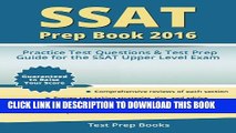[PDF] SSAT Prep Book 2016: SSAT Upper Level Practice Test Questions and Test Prep Guide Popular