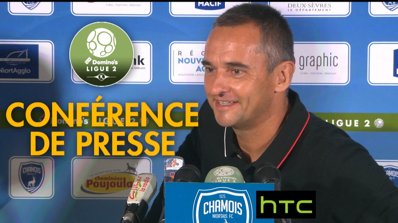 Conférence de presse Chamois Niortais - Gazélec FC Ajaccio (0-0) : Denis RENAUD (CNFC) - Jean-Luc VANNUCHI (GFCA) - 2016/2017