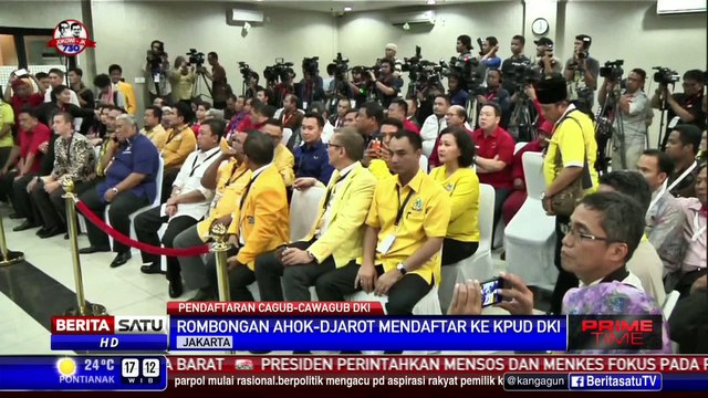 Daftar ke KPU DKI, Ahok-Djarot Didampingi Mega