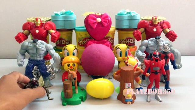 PLAY DOH SURPRISE EGGS with Surprise Toys,Hulk,Marvel Avengers, Iron Man,Ant Man, Antman Figure,Surprise Eggs Video