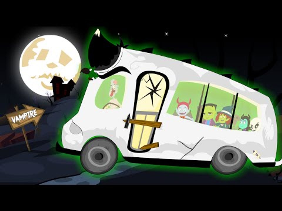Wheels on the bus | Halloween nursery rhymes with lyrics for babies | Children's songs
