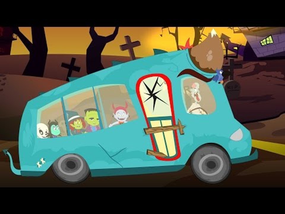 Wheels on the Bus | Scary Nursery Rhyme For Kids | Halloween Song