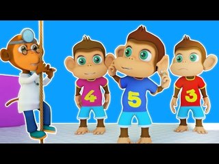 Скачать видео: cinco macacos pequenos | 3D canção crianças em português | Five Little Monkeys