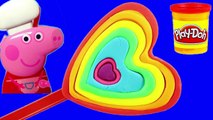 Play doh stop motion! - Create heart ice cream rainbow play dough for Peppa pig toys