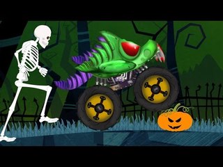monster truck chase | Halloween monster truck | street vehicles for kids