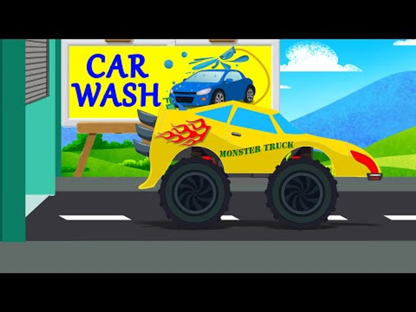 ⁣monster truck | car wash | game for toddlers