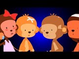 Fünf kleine Affen | Kinderreime | Karikatur für Kinder
