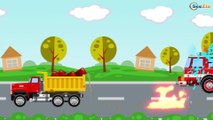 The Fire Truck and the Tow truck, Police car help in the town | Cartoons for kids