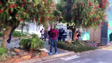 South Africa police fire stun grenades at student protests