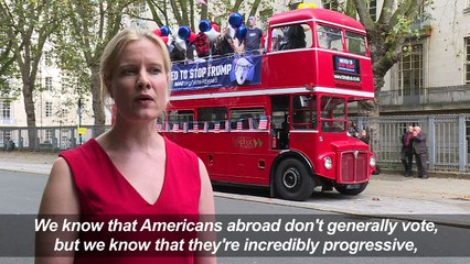 All aboard! 'Stop Trump' bus campaigns in London