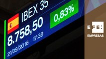 El Ibex 35 suma un 0,83% y se sitúa en los 8.758 puntos impulsado por la banca