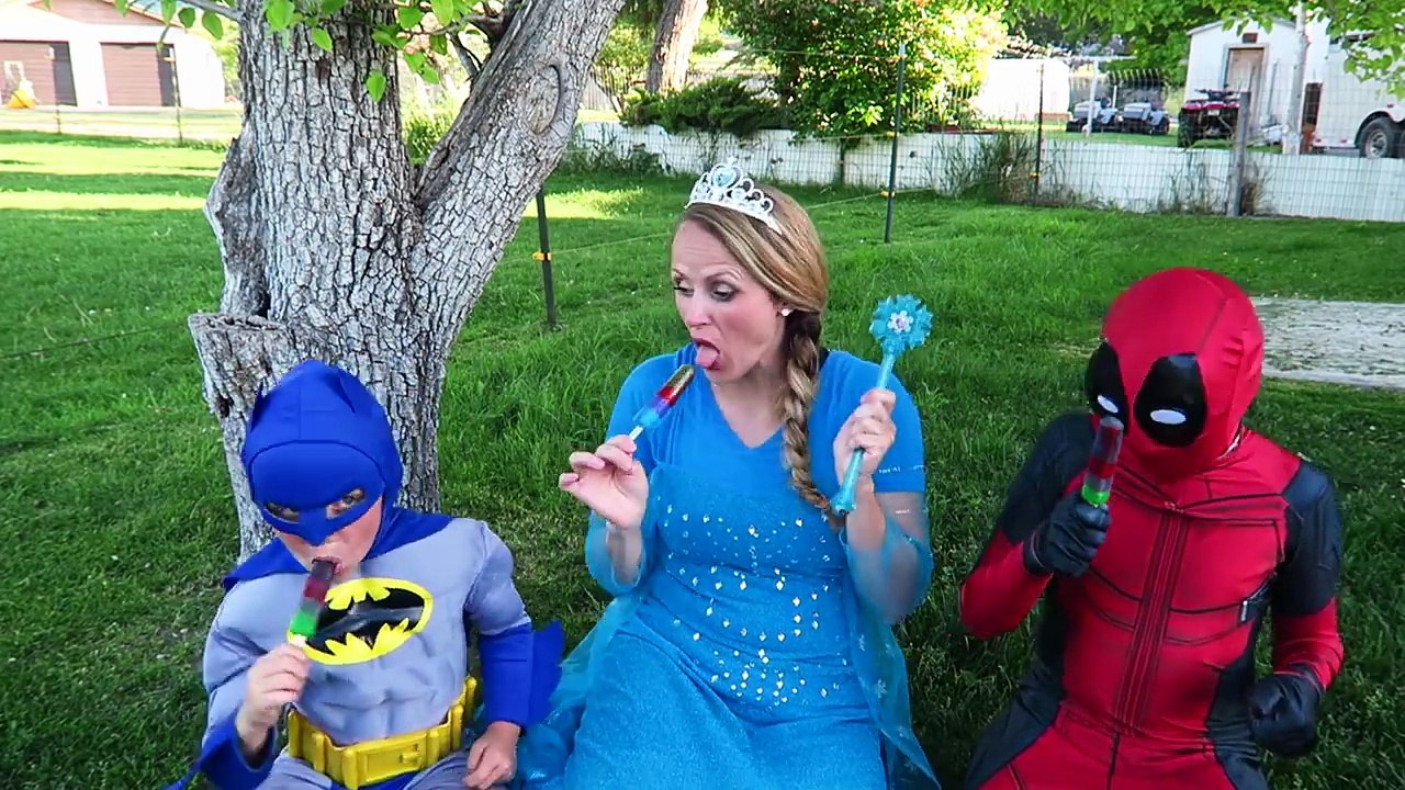UGLY FROZEN ELSA vs Dentist!  Spiderman & Deadpool vs Doctor Joker Rainbow face Funny Prank _ comics-W6EsibifIl8