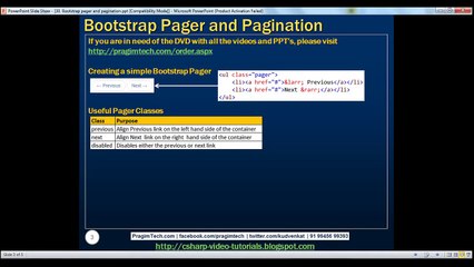 Bootstrap pager and pagination